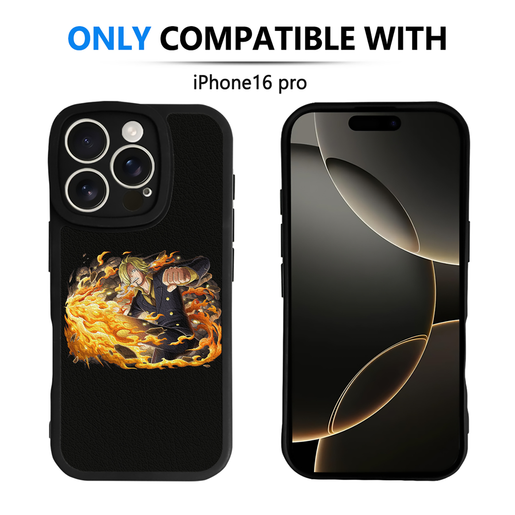 （画像用） ワンピース サンジ ONE PIECE Sanji 【iPhone 16シリーズ対応】シリコンスマホケース（レザー調） 材質：シリコン